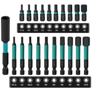 Hex Impact Bits Set 21pcs,1/4 Inch Hex Shank Magnetic Allen Wrench Screwdriver Bit Set